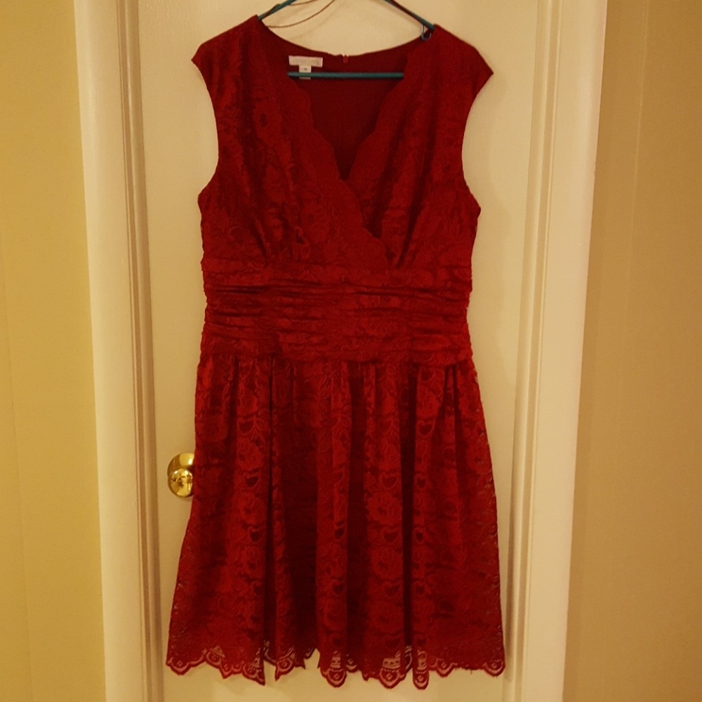 Red lace dress